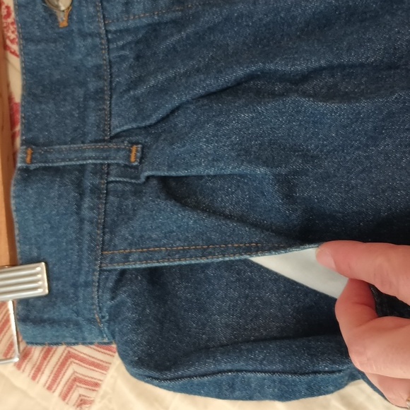 Lands End Button Down Denim Chambray Midi Skirt - Picture 4 of 6